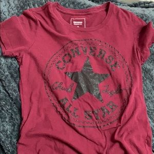 Sparkly converse top maroon